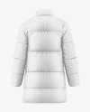 Woman's Oversize Down Jacket Mockup - Back View