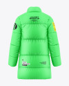 Woman's Oversize Down Jacket Mockup - Back View