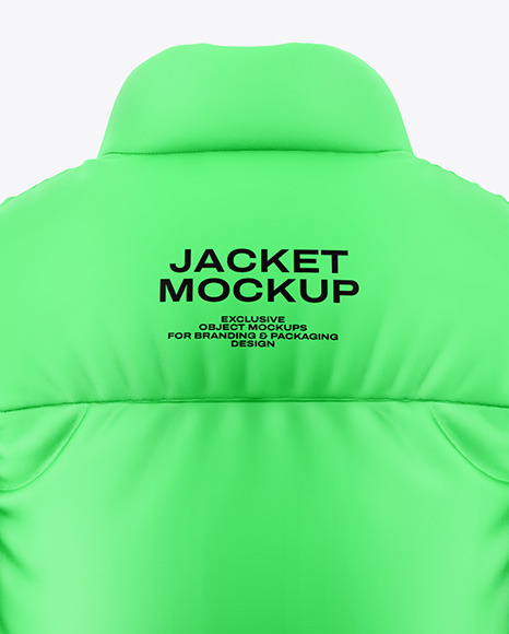 Woman's Oversize Down Jacket Mockup - Back View