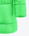 Woman's Oversize Down Jacket Mockup - Half Side View