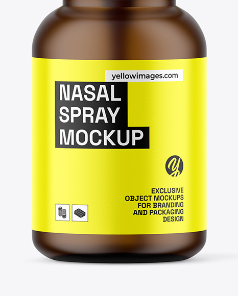 Forsted Amber Glass Nasal Spray Bottle Mockup