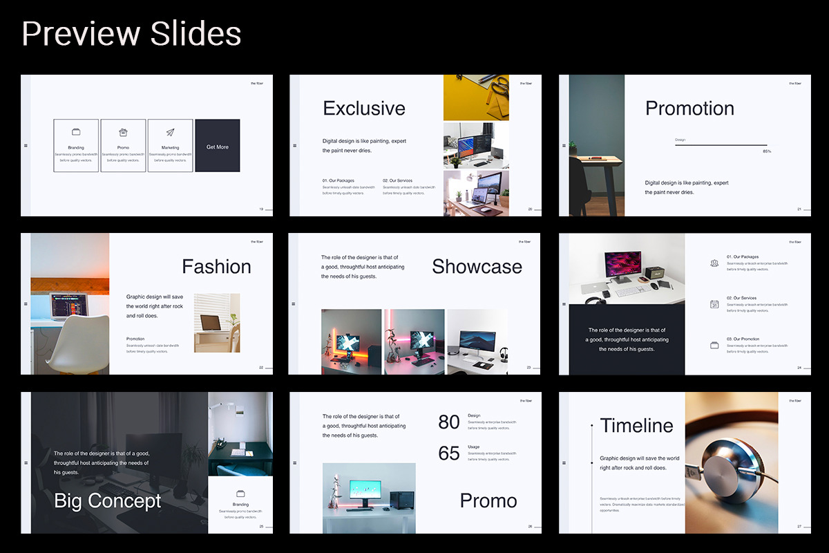 The Fiber - Creative & Minimal Keynote Template The Fiber - Creative & Minimal Keynote Template