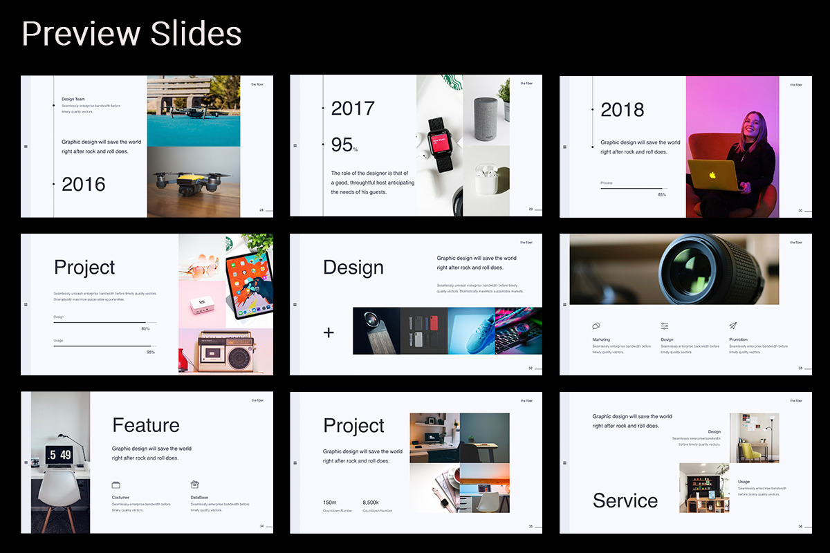 The Fiber - Creative & Minimal Keynote Template The Fiber - Creative & Minimal Keynote Template