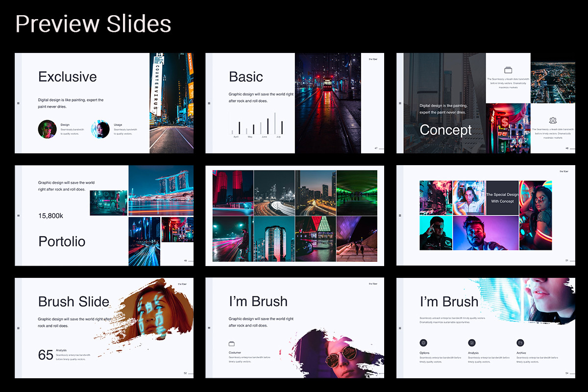 The Fiber - Creative & Minimal Keynote Template The Fiber - Creative & Minimal Keynote Template