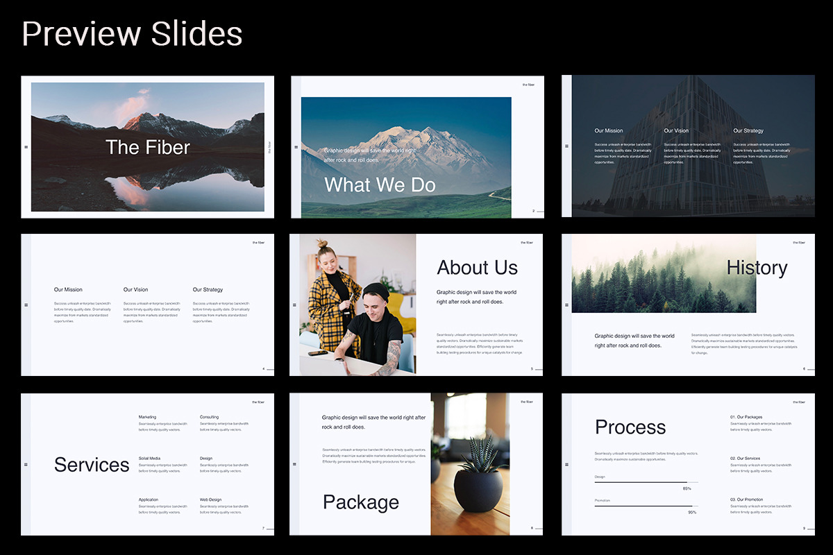 The Fiber - Creative &amp; Minimal Googleslide Template