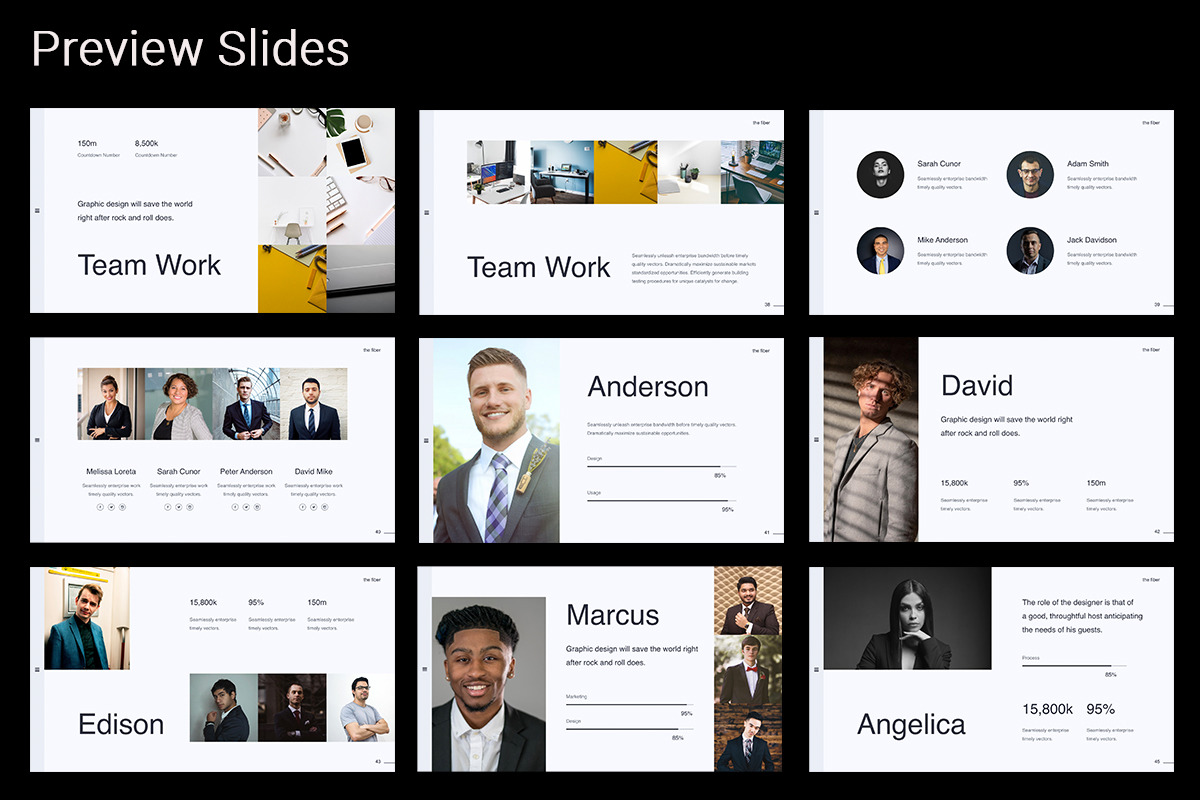 The Fiber - Creative &amp; Minimal Googleslide Template