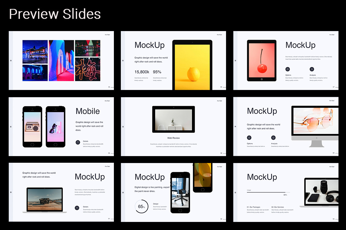 The Fiber - Creative &amp; Minimal Googleslide Template