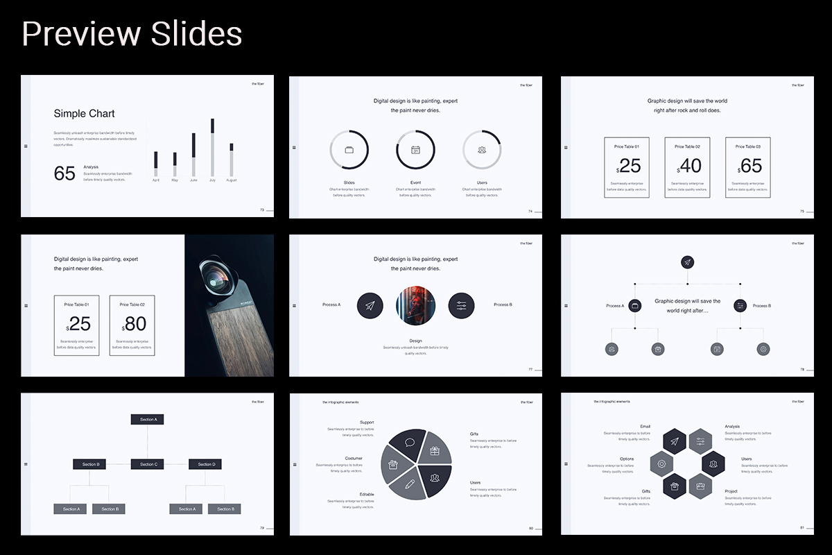 The Fiber - Creative &amp; Minimal Googleslide Template