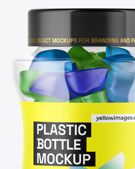 Plastic Bottle with Gummies Mockup