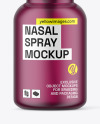 Frosted Colored Glass Nasal Spray Bottle Mockup