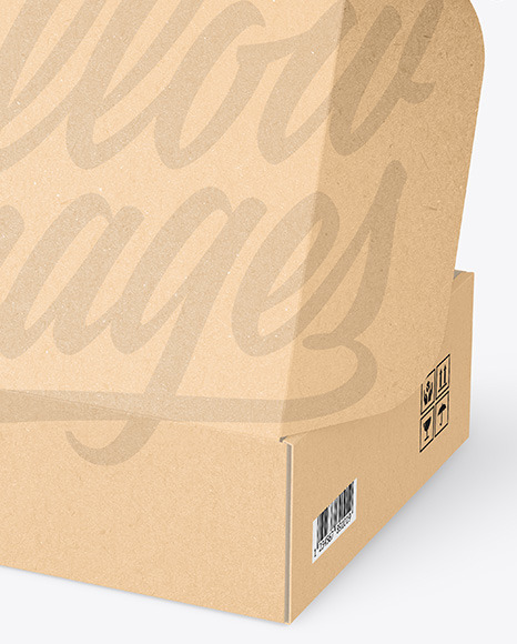 Opened Kraft Mailing Box Mockup