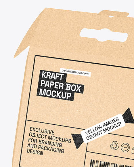 Opened Kraft Mailing Box Mockup