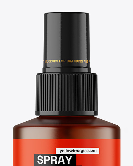 Frosted Amber Spray Bottle Mockup