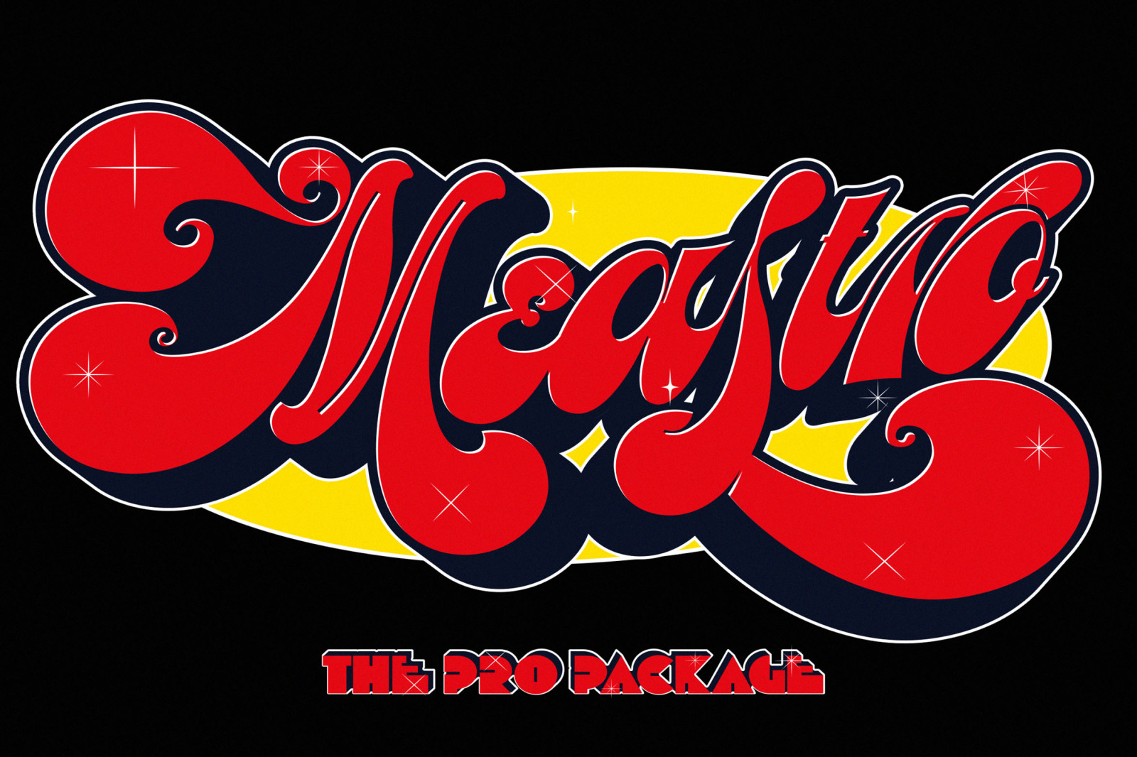 Meastro Pro Pack | Layered Retro Font Meastro Pro Pack | Layered Retro Font
