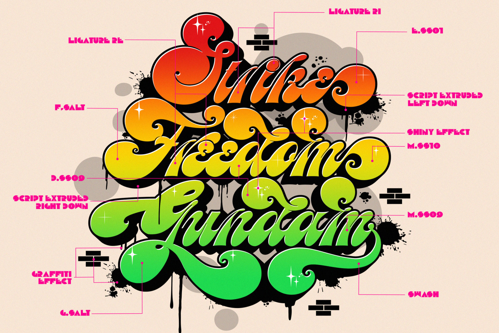 Meastro Pro Pack | Layered Retro Font Meastro Pro Pack | Layered Retro Font
