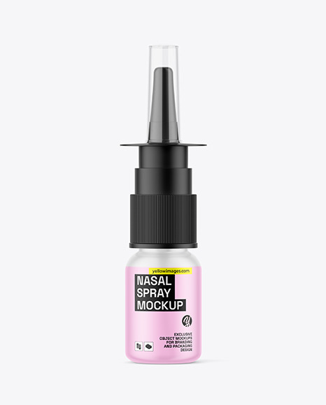 Matte Transparent Plastic Nasal Spray Bottle Mockup