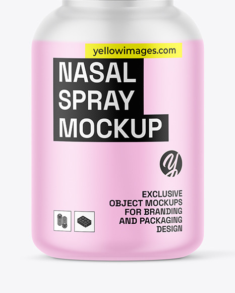 Matte Transparent Plastic Nasal Spray Bottle Mockup