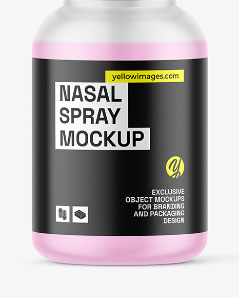 Matte Transparent Plastic Nasal Spray Bottle Mockup