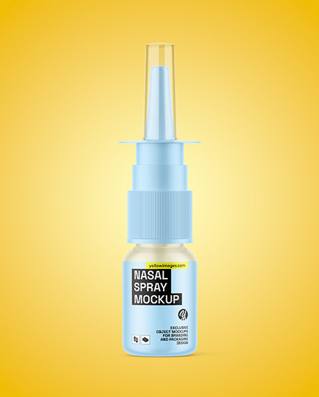 Matte Transparent Plastic Nasal Spray Bottle Mockup