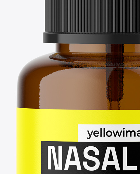 Amber Glass Nasal Spray Bottle Mockup