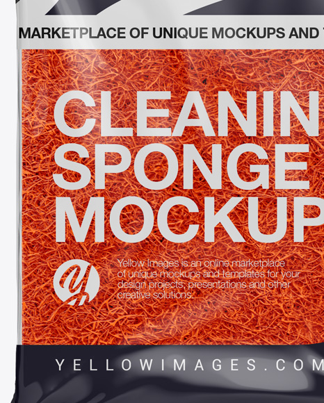 Flow-Pack With Scourge Sponge Mockup - Top View - Free Download Images