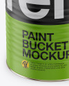 Opened Paint Bucket with Matte Label Mockup - Front View (High Angle Shot)