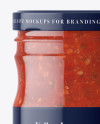 Clear Glass Jar with Meat Sauce Mockup