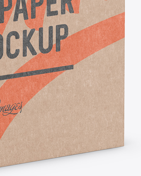 Kraft Paper Box with Hang Tab Mockup - Half Side View (high-angle shot)