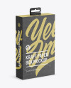 Kraft Paper Box with Hang Tab Mockup - Half Side View (high-angle shot)