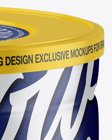 Glossy Tin Can Mockup