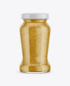 120g Glass Jar in Shrink Sleeve with Mustard Mockup