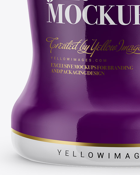 120g Glass Jar in Shrink Sleeve with Mustard Mockup - Free Download