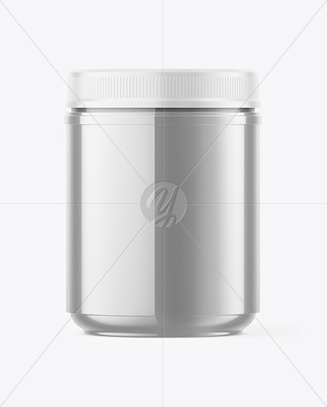 Glossy Metallic Jar Mockup