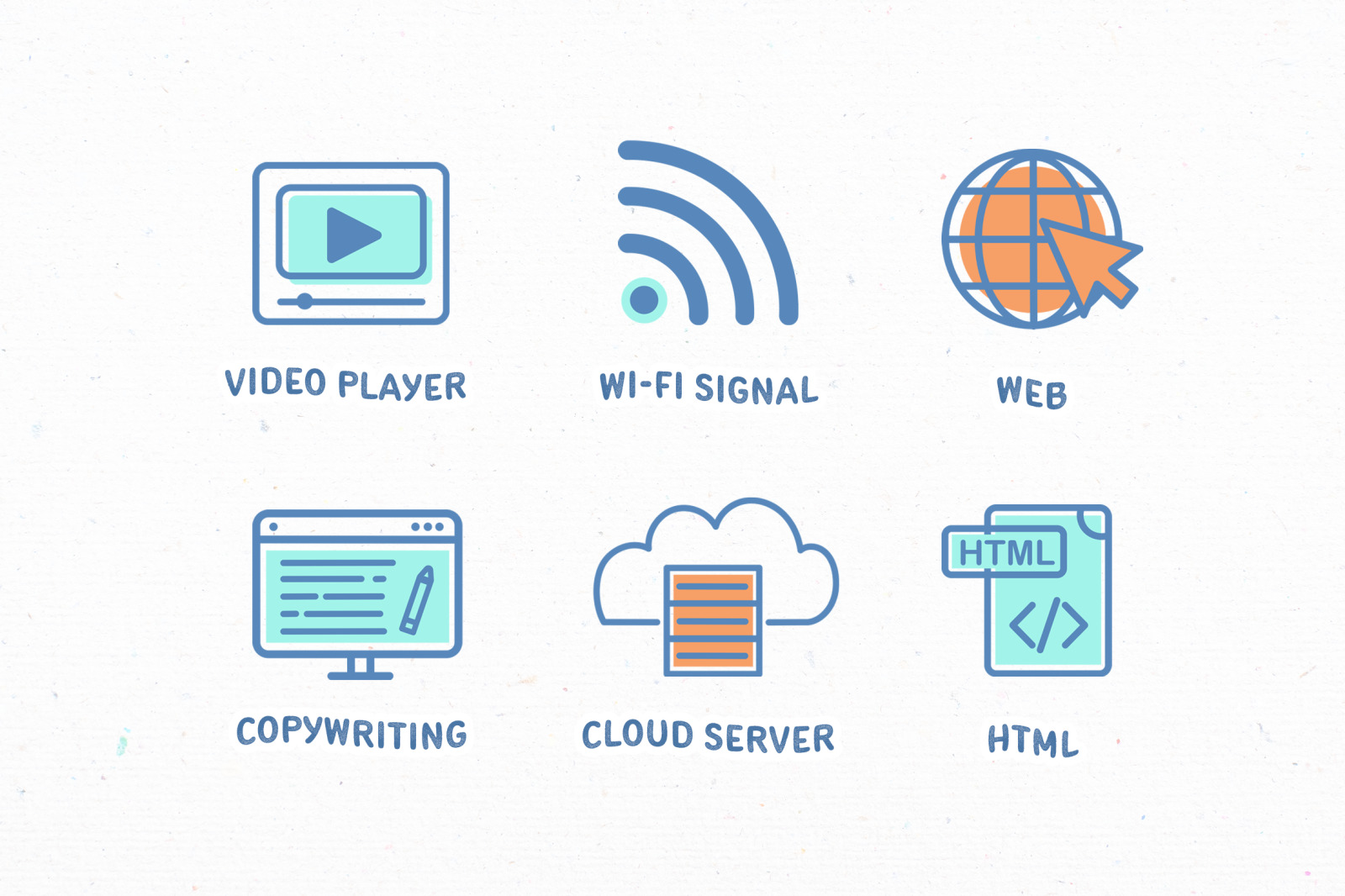 Simple flat digital marketing illustration set Simple flat digital marketing illustration set