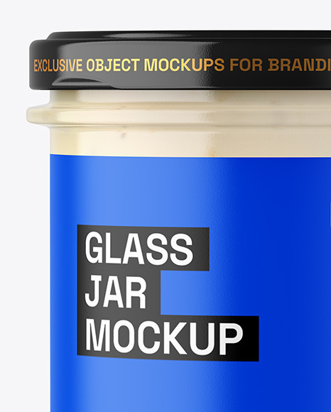 Clear Glass Jar with Tar Tar Sauce Mockup