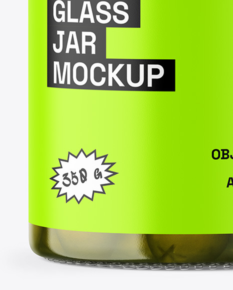 Clear Glass Jar with Olives Mockup