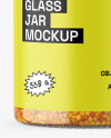 Clear Glass Jar with Wholegrain Mustard Mockup