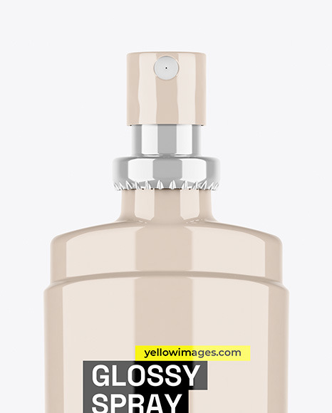 Glossy Spray Bottle Mockup