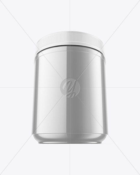 Glossy Metallic Jar Mockup