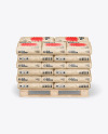 Kraft Cement Bags On a Pallet Mockup