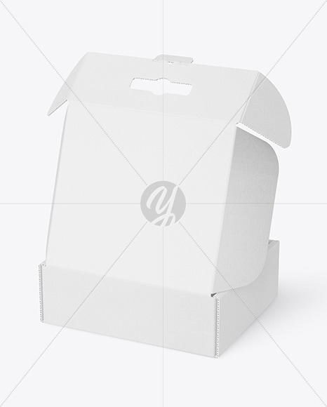 Opened Corrugated Mailing Box Mockup