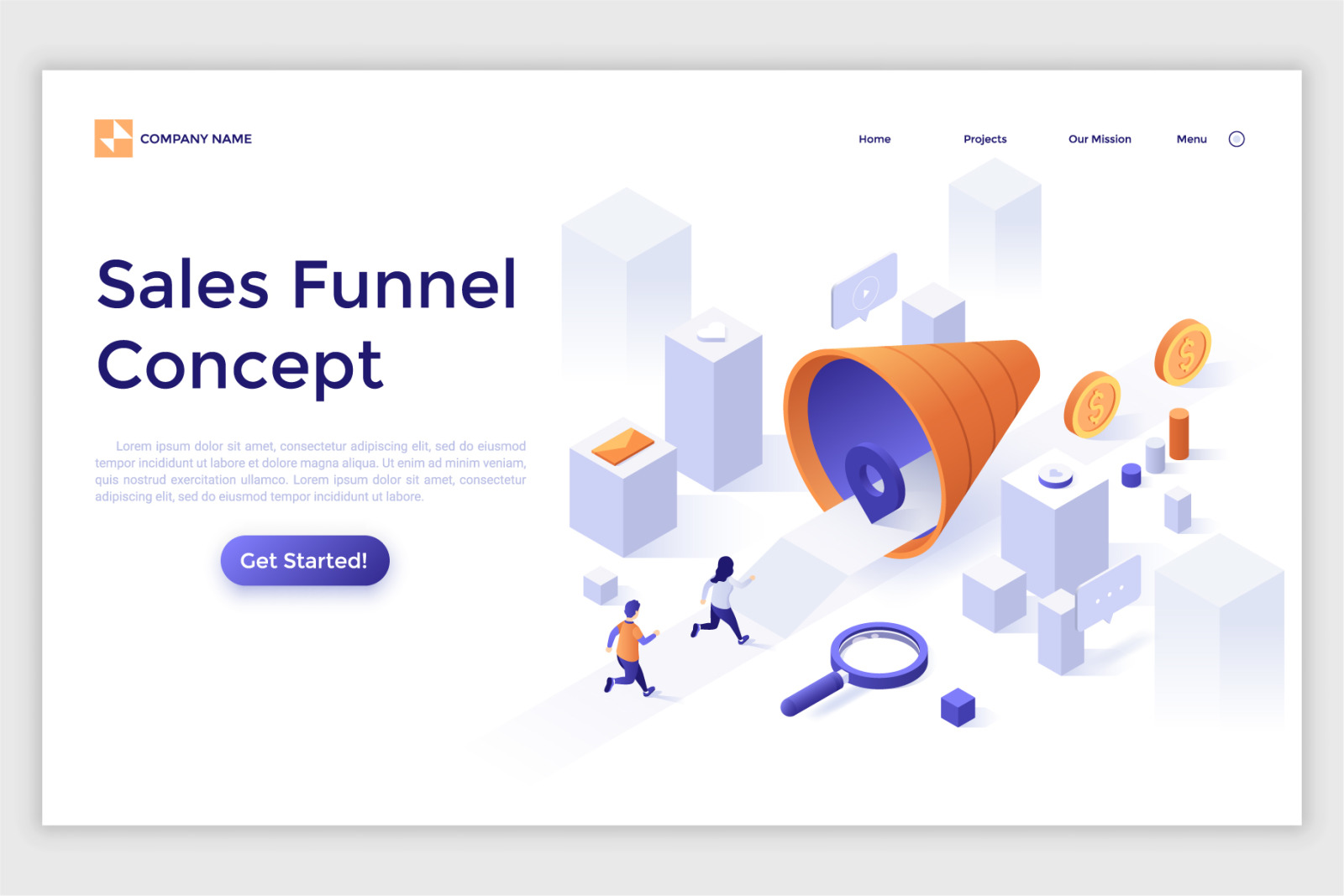 11 Isometric Templates. Sales Growth &amp; Funnels