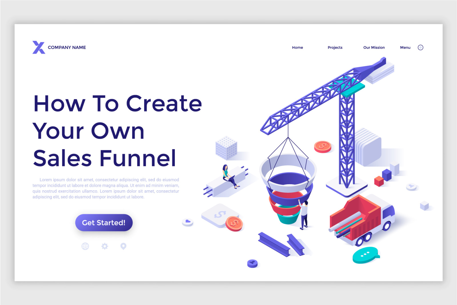 11 Isometric Templates. Sales Growth &amp; Funnels