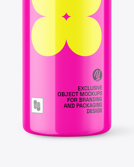 Glossy Bottle With Lable Mockup