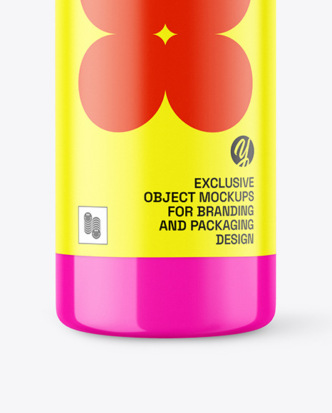 Glossy Bottle With Lable Mockup