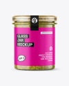 Clear Glass Jar with Pesto Sauce Mockup