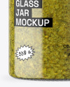 Clear Glass Jar with Pesto Sauce Mockup