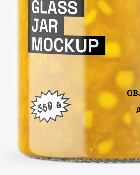 Clear Glass Jar with Pineapple jam Mockup