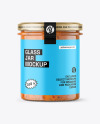 Clear Glass Jar with Sweet Chili Thai Sauce Mockup