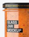 Clear Glass Jar with Sweet Chili Thai Sauce Mockup